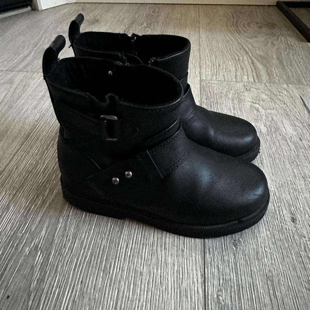 Zara Kids Black Leather Boots